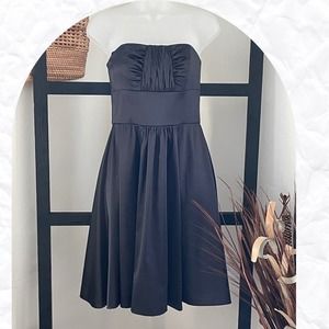 White House Black Market Bridal Short Strapless Black Formal Dress Size 0
